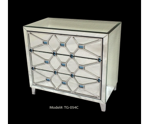 Mirrored 3 Drawer Chest TG-054C by Tesoro Decor